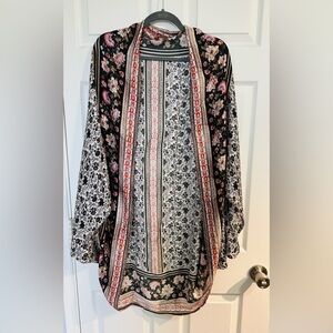 Floral Patterned Kimono with Mixed Prints